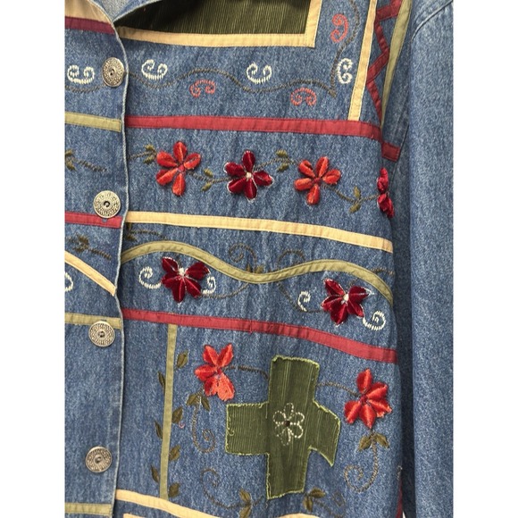 Tanzara Denim Jacket Womens‎  2X Embroidered Excellent Condition - Picture 10 of 16